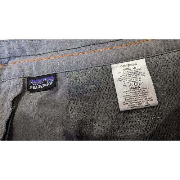 PATAGONIA Flat Front Bermuda Gray Outdoor Zip Back Pockets Shorts Size 32 - Picture 5 of 9